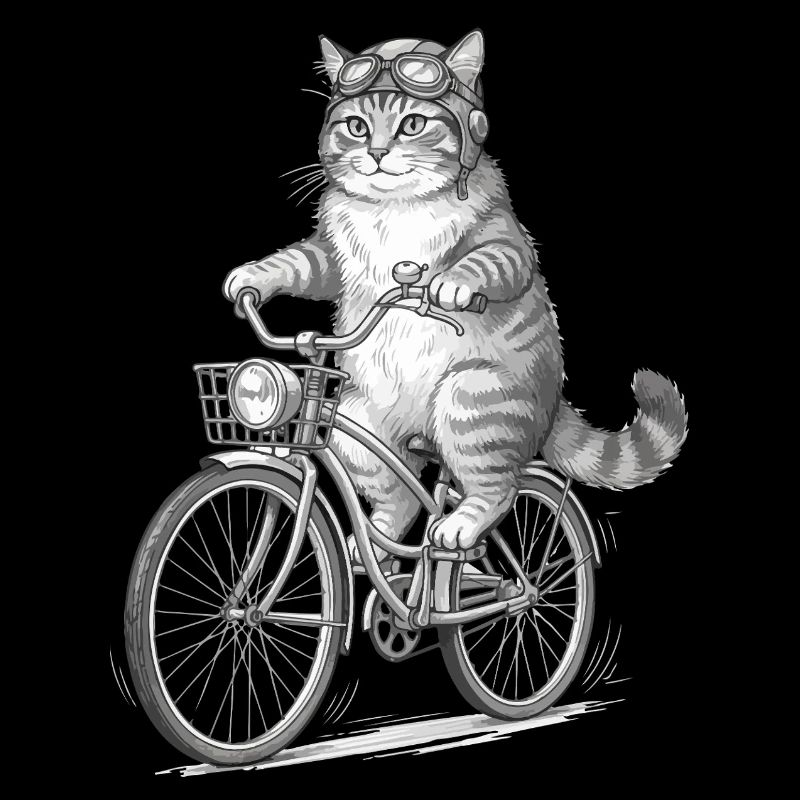 Cycliste chat avec des lunettes