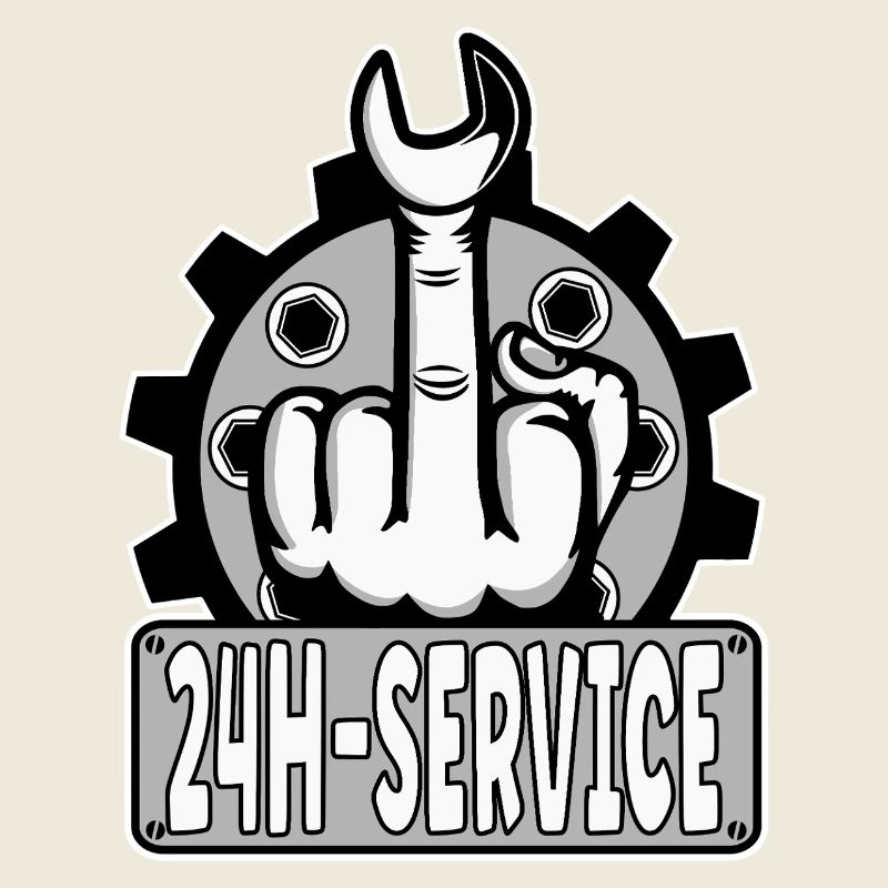 Mittelfinger Stinkerfinger 24h Service Design Grau