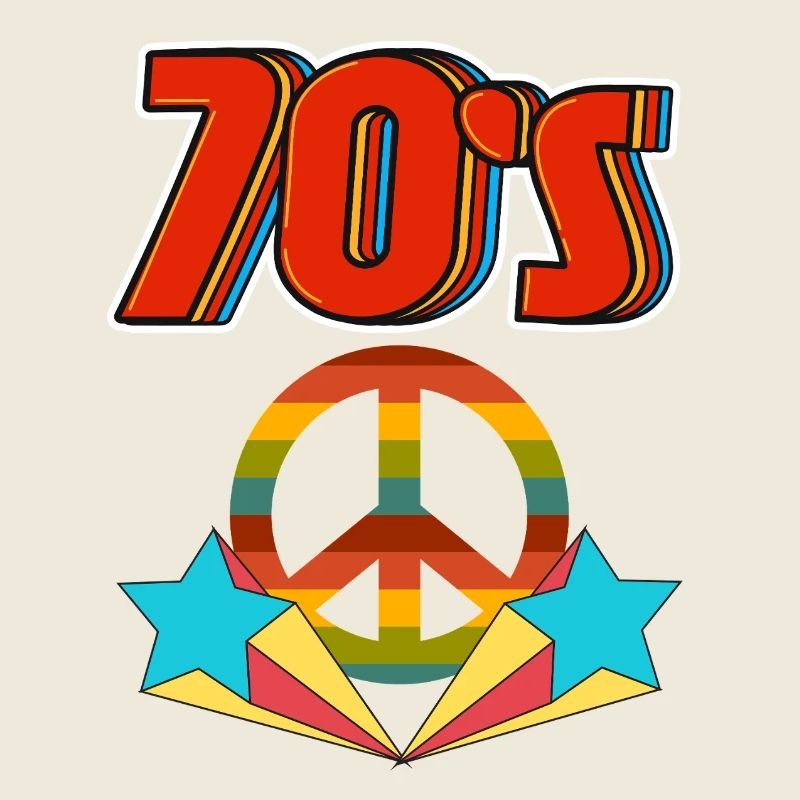 Retro 70er Frieden Regenbogen