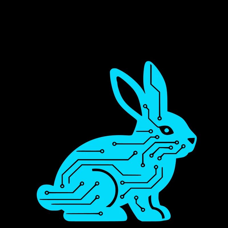 Cyber Rabbit Circuit Board Tech Vector