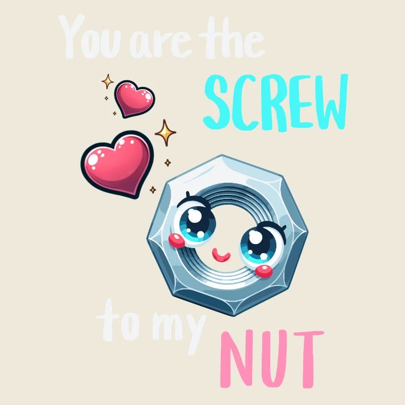 Lustiges Mutter Schrauben Paar Design