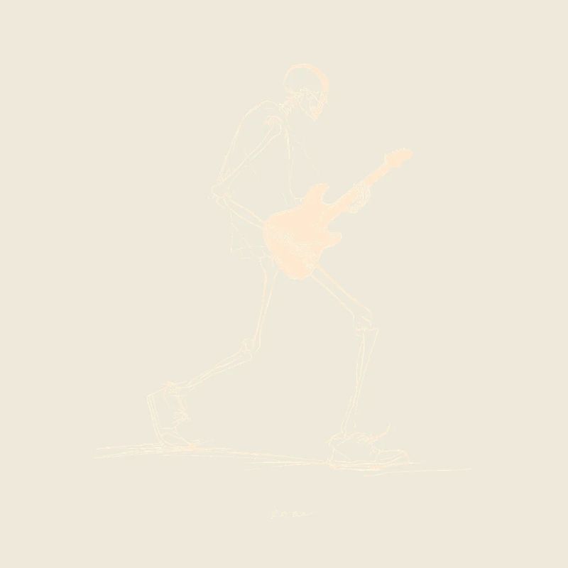 Skelett-Gitarrist mit E-Gitarre