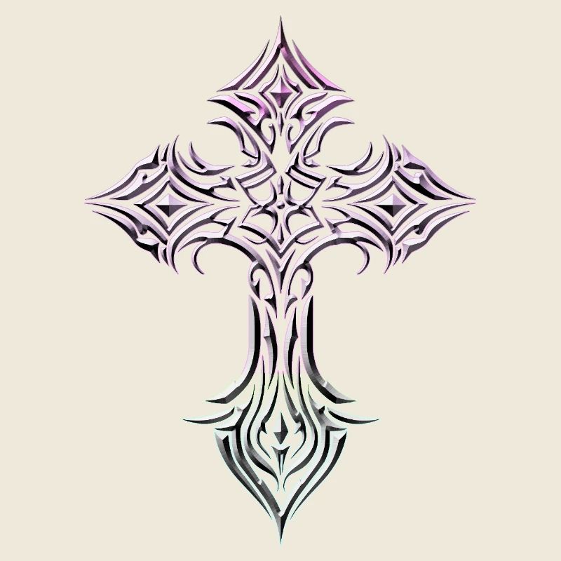 Irisierende Kreuz-Glyphe