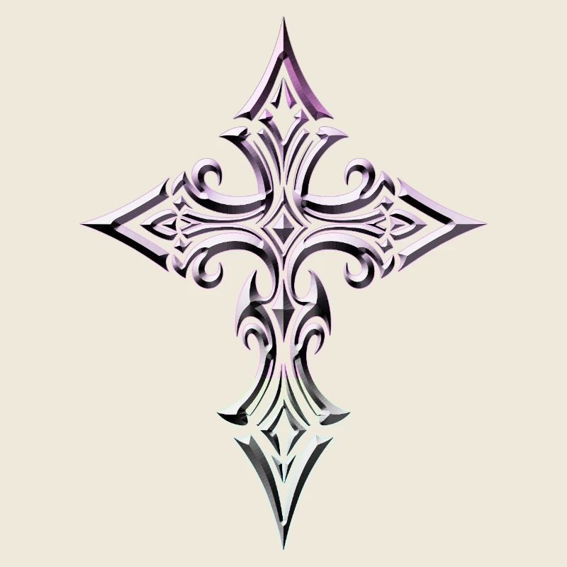 Croix irisée ornée