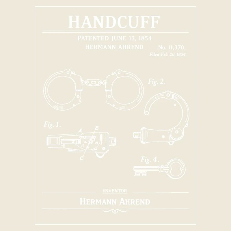 Vintage Handschellen-Patentblaupause