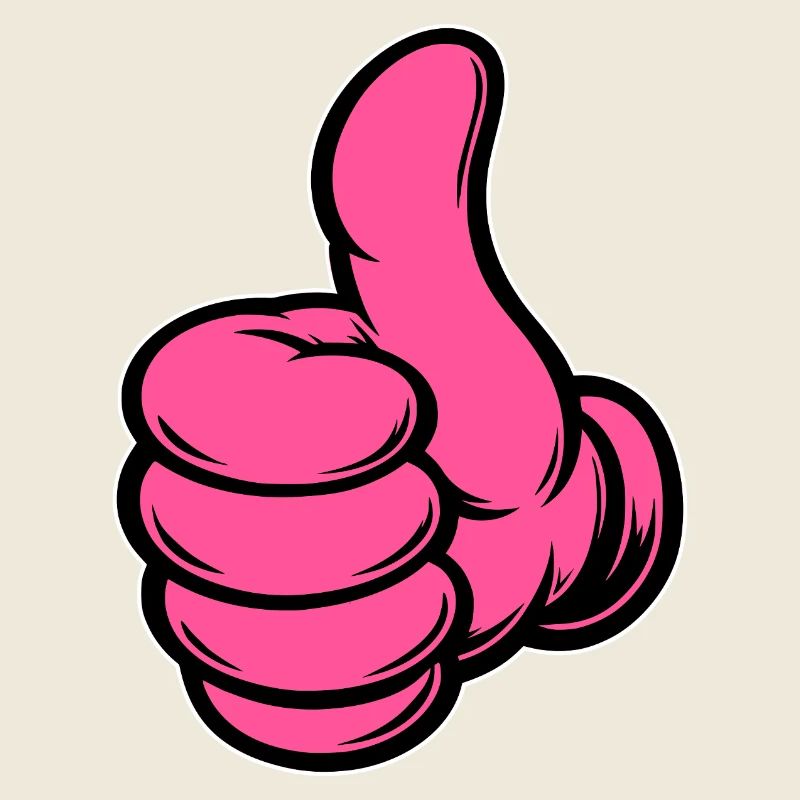 OK Comic Thumbs Up Hand Symbol Rose