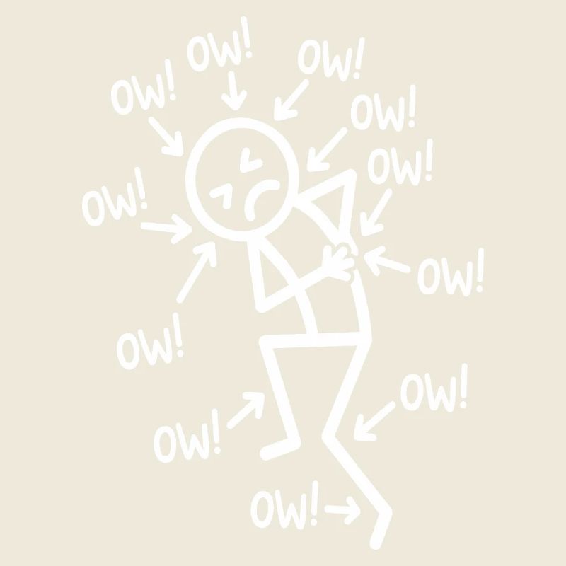 Stickman ou graphique drôle de douleur à qui on peut s’identifier