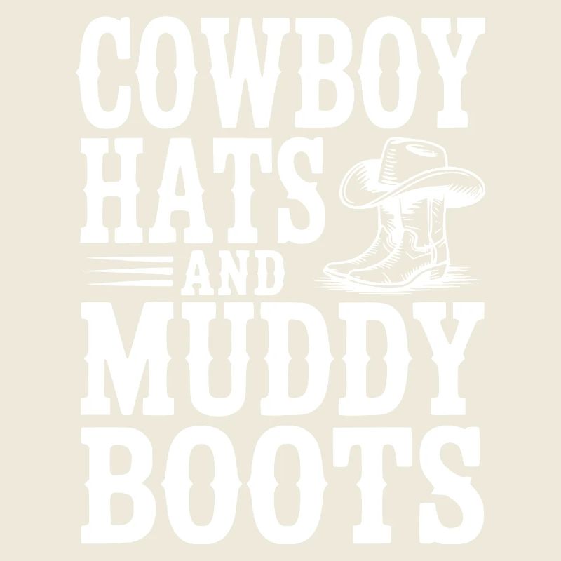 Chapeaux de cow-boy et bottes boueuses