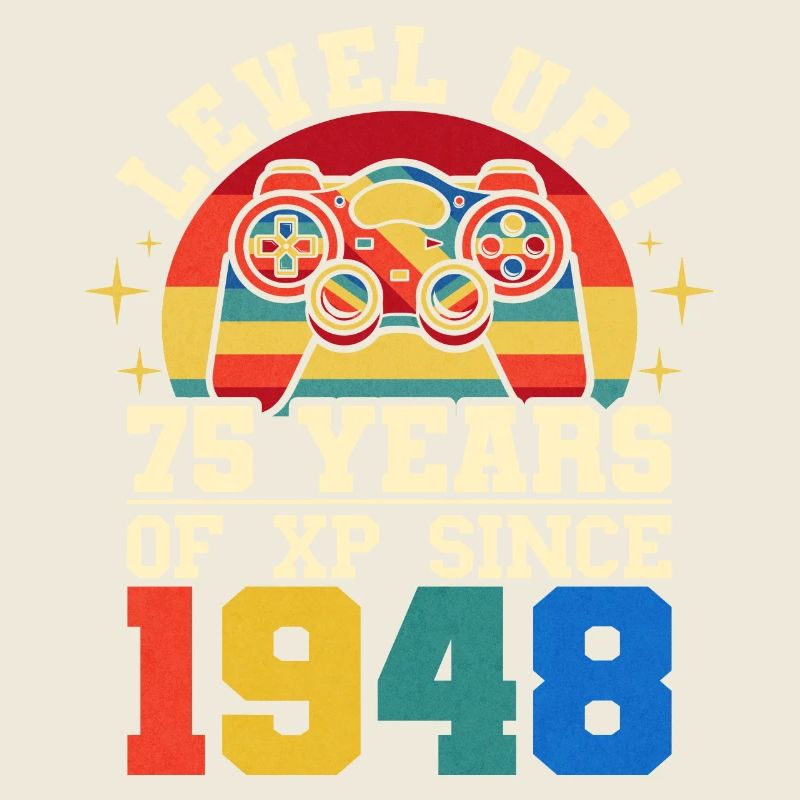 Level 75 1948 Birthday Gamer 75 years