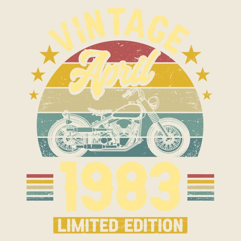 Oldtimer-Biker geboren April 1983 40-jähriges Jubiläum