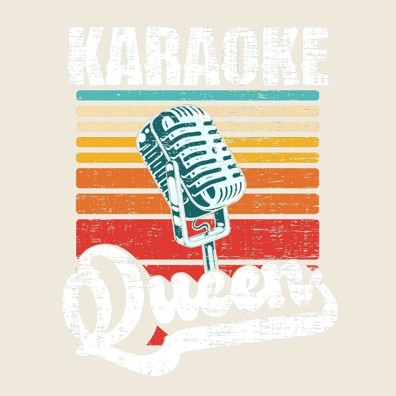 Karaoke Queen Singing Lover Vintage Microphone
