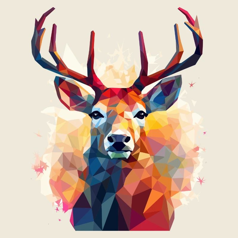 Deer head in low polygon style