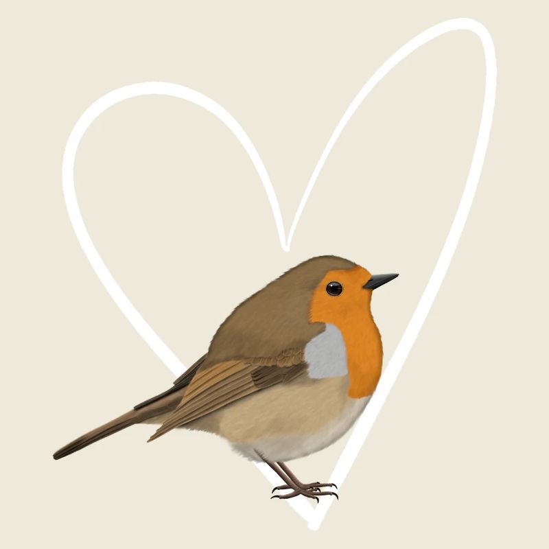 Rotkehlchen Herz Vogel Vogelbeobachter Singvogel