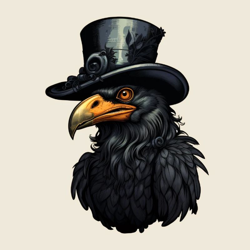 Halloween Bird with Top Hat