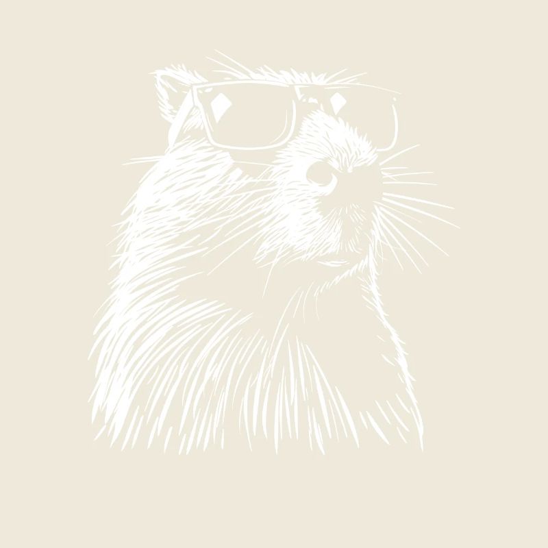 Cooles Capybara - Zeichnung Silhouette