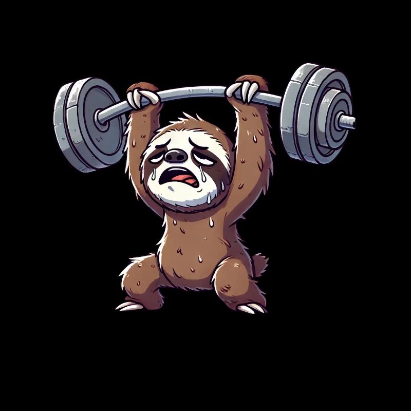 Faultier Workout Hantel Cartoon