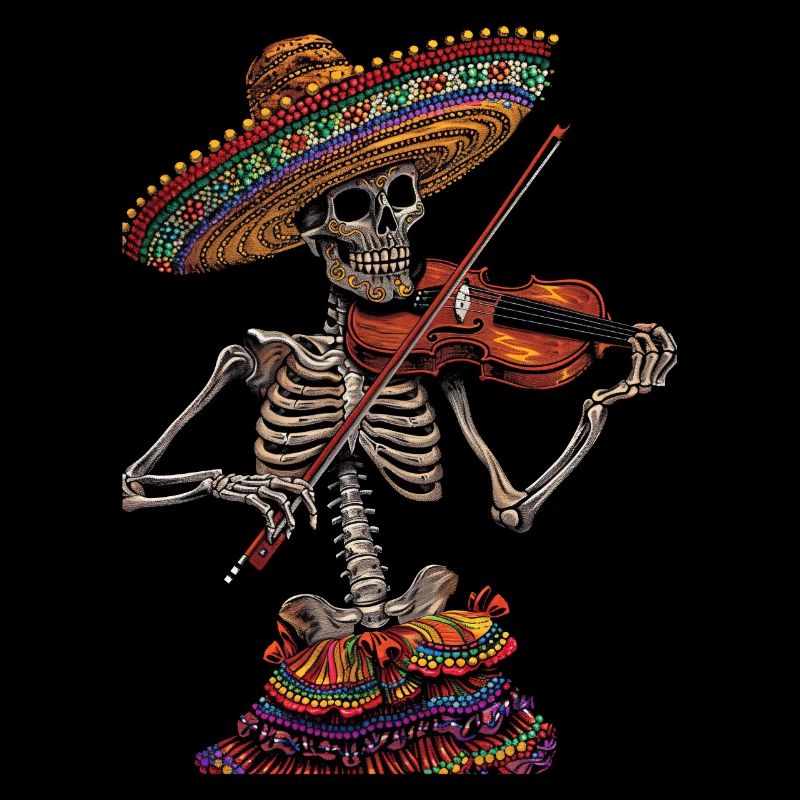 Mexican Violin Skeleton