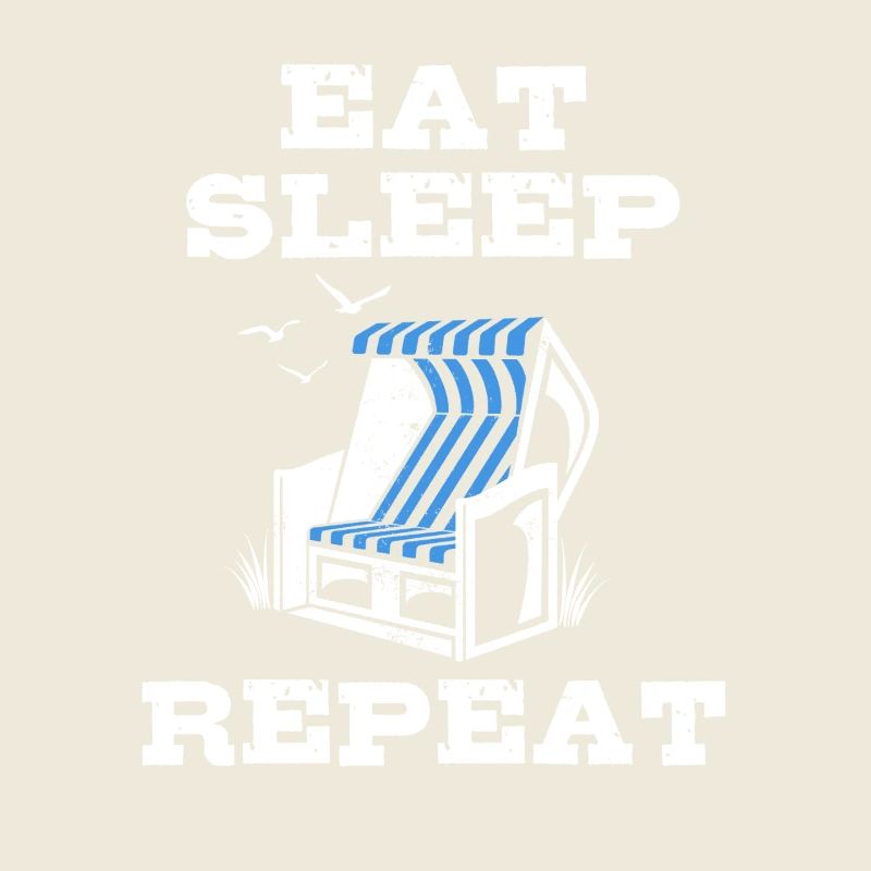 Manger Dormir Chaise De Plage Répéter, Plage, Vacances, Mer