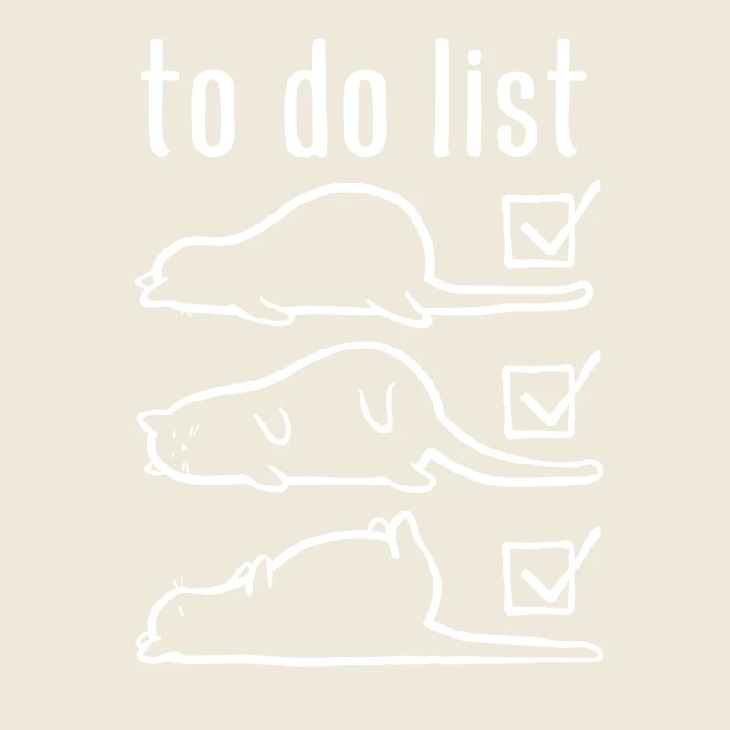 Cat - to do list - do nothing - saying