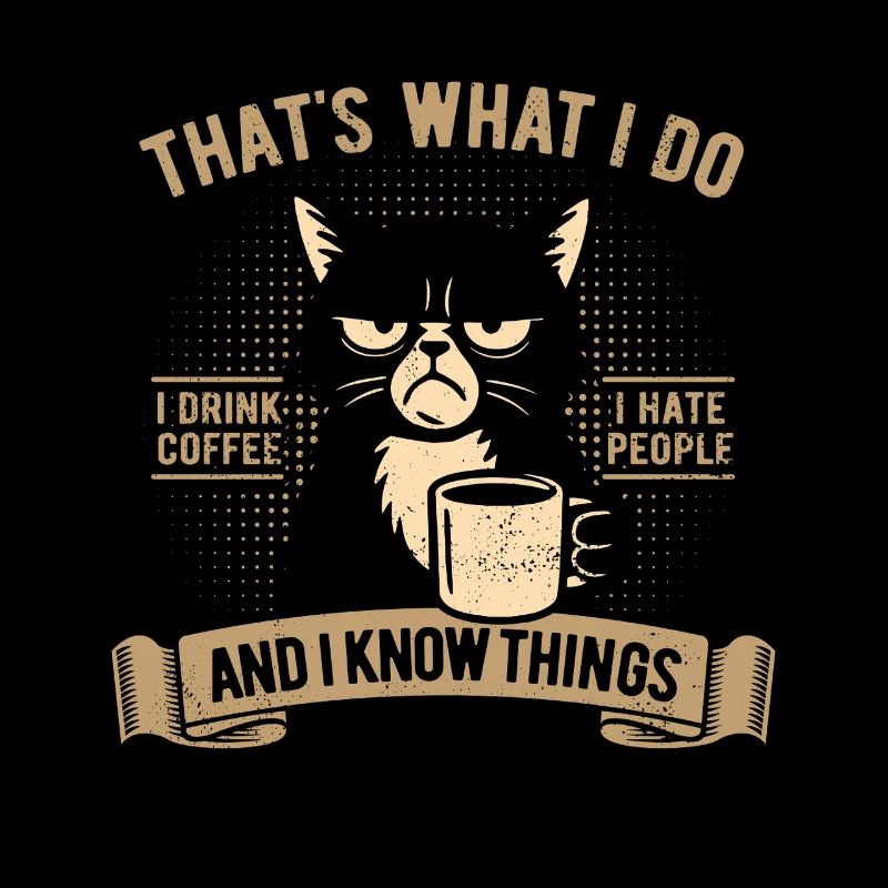 I drink coffee, I hate people and I know things