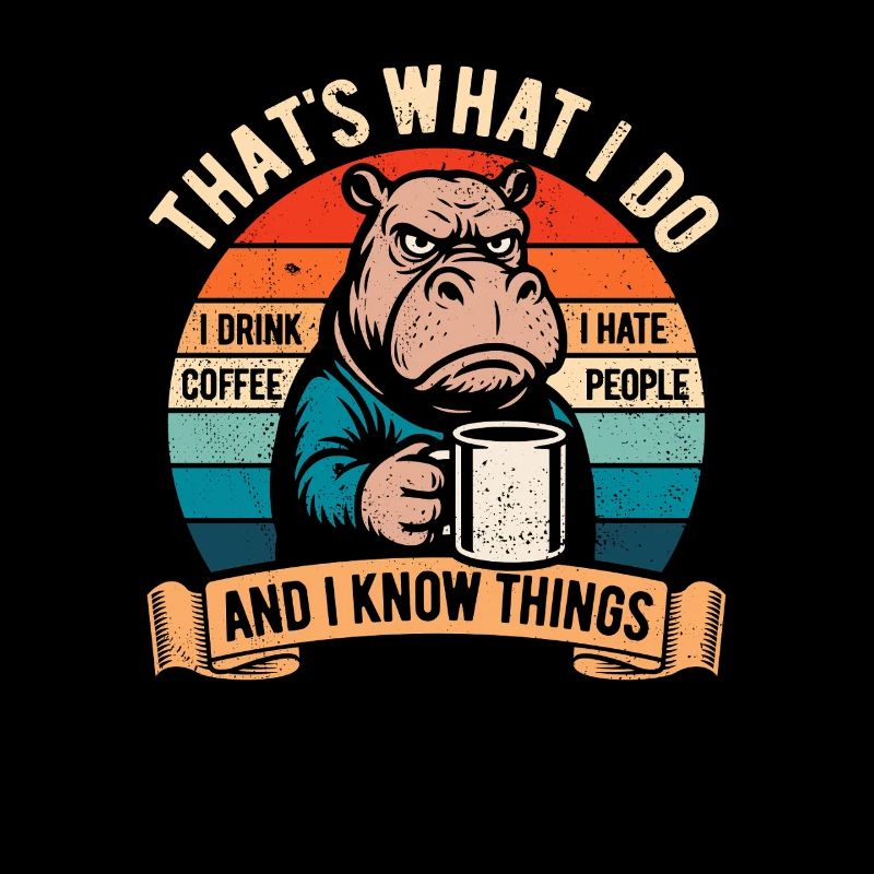I drink coffee, I hate people and I know things