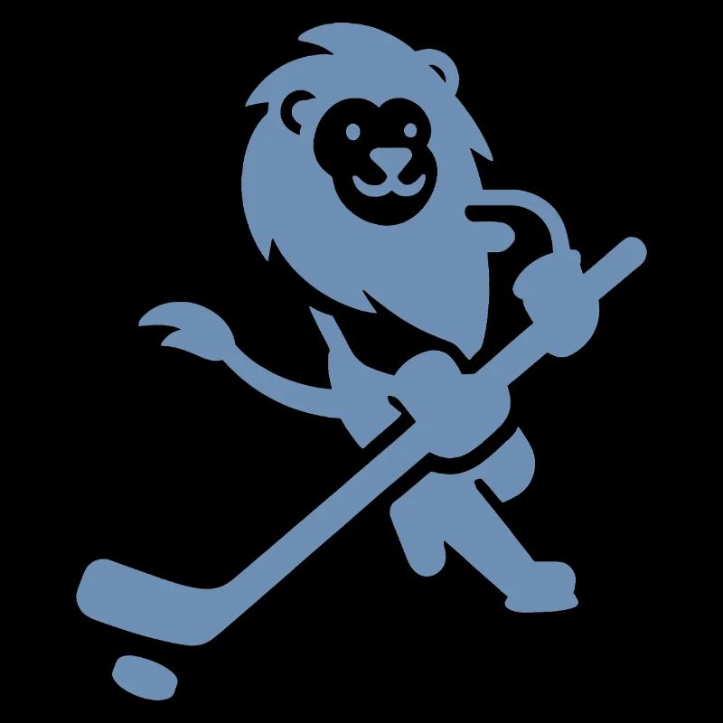 Löwe Wildkatze Eishockeyspieler Silhouette Minimal