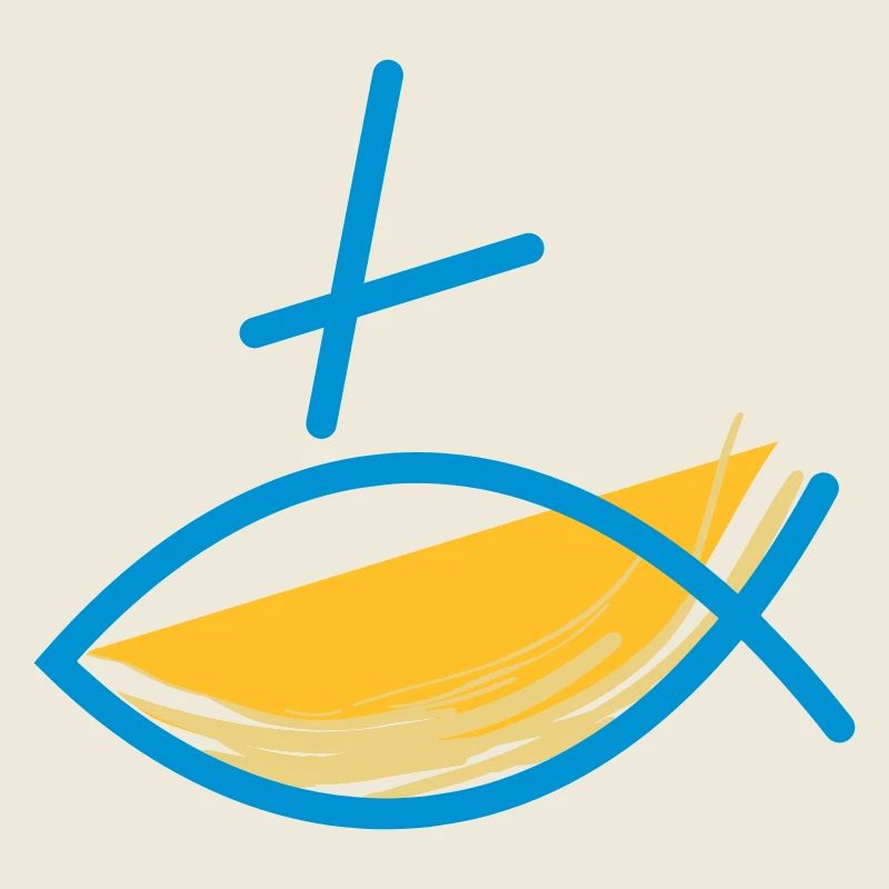 Altkatholischer Logo Fisch Blau/Gelb