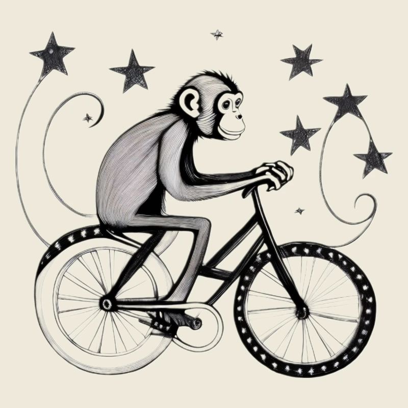 Singe sur le vélo