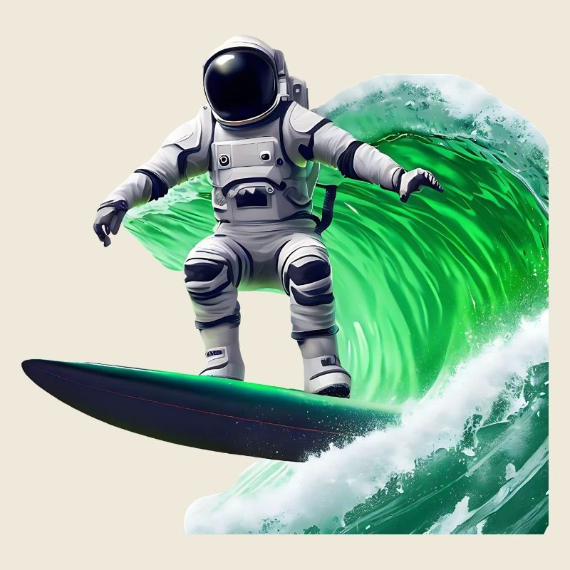 Astronaute de surf Green Waves