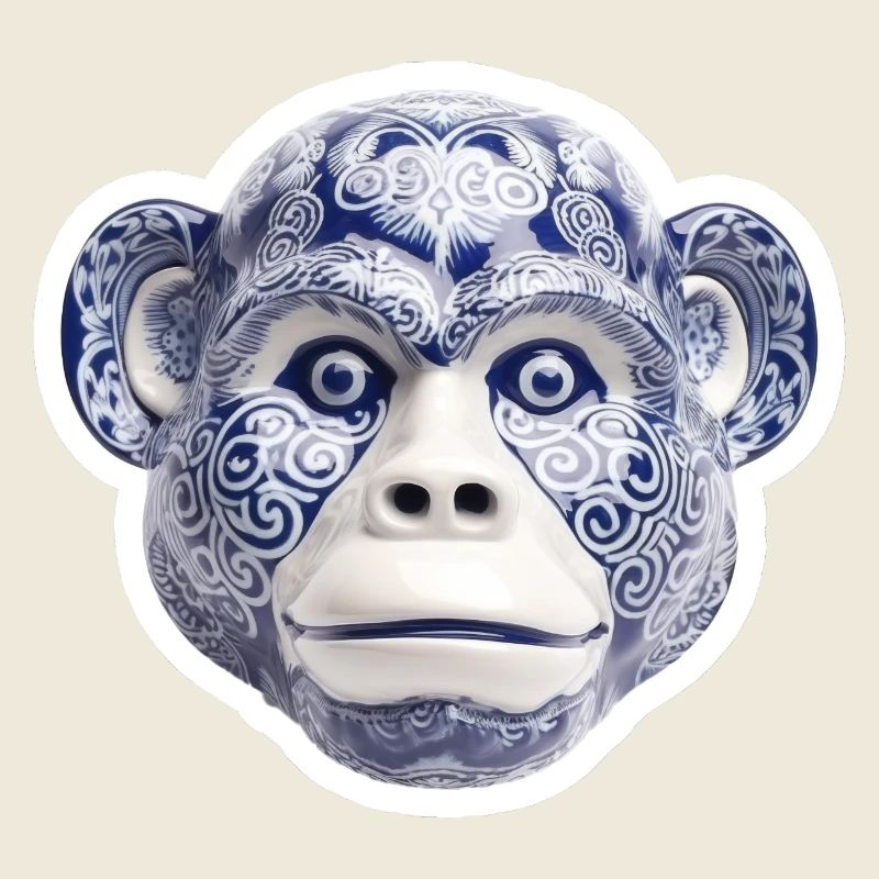Ceramic monkey face