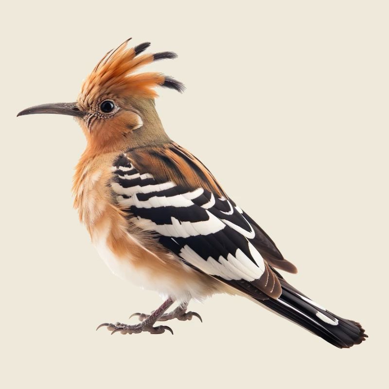 The hoopoe has a distinctive crest