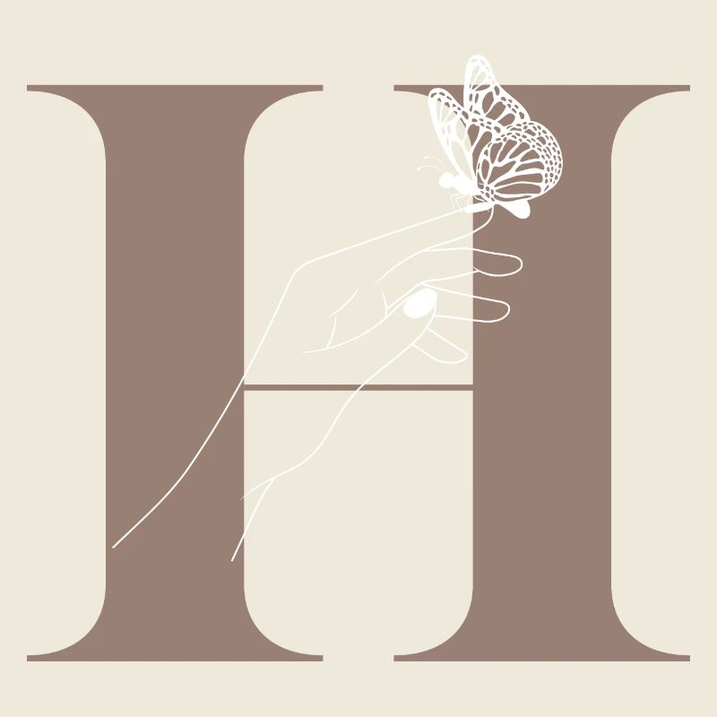 Buchstabe H Magischer Schmetterling