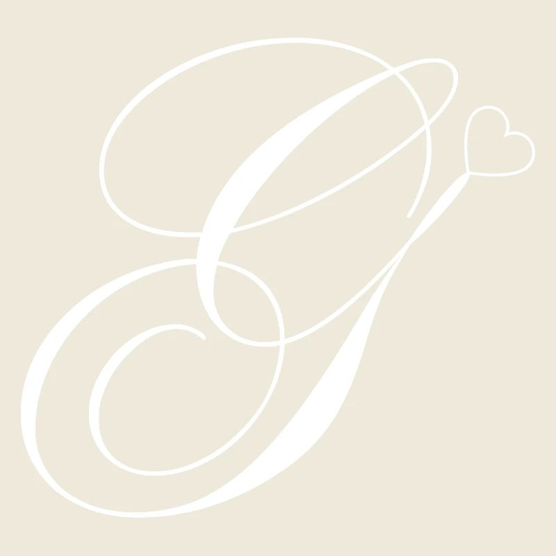 Buchstabe g Herz Kalligraphie