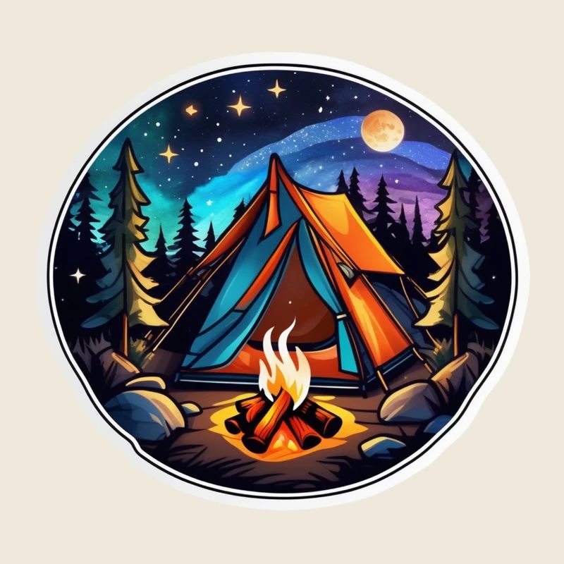 Camping, Zelt und Lagerfeuer