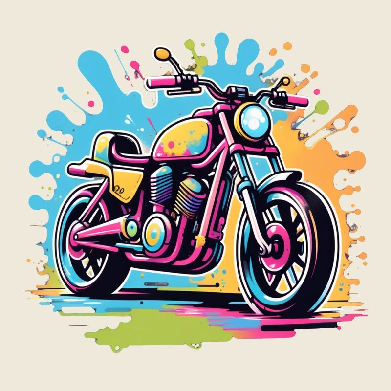 Vintage Motorcycle Retro Style - Graffiti