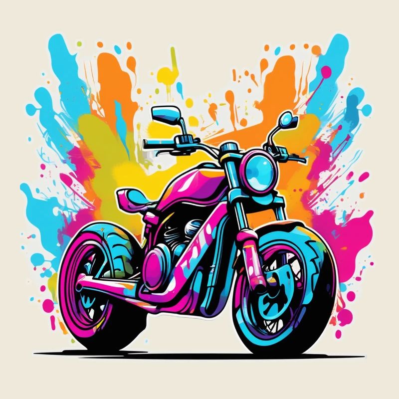 Vintage Motorcycle Retro Style - Graffiti