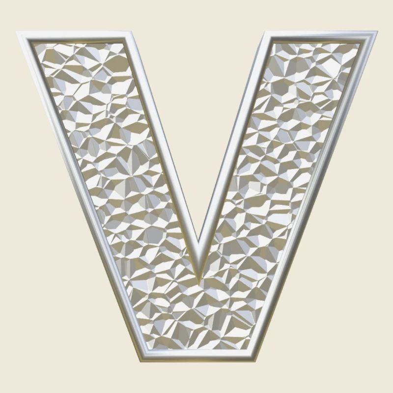 V, letter, initial, monogram,