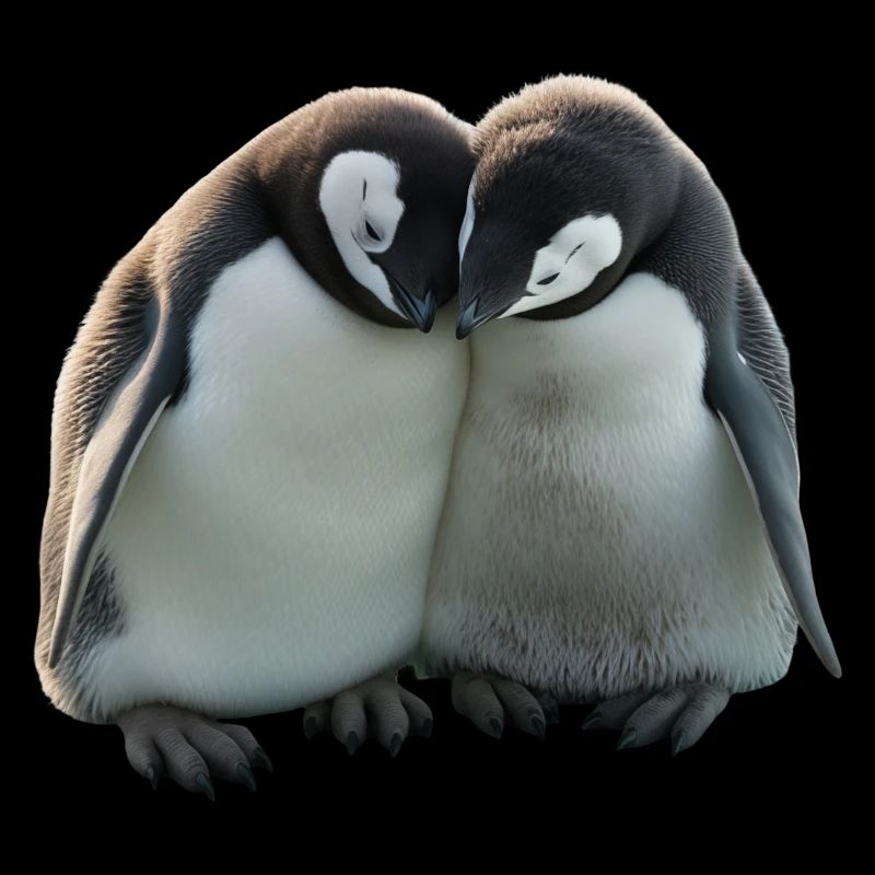 Zwei Pinguine umarmen sich