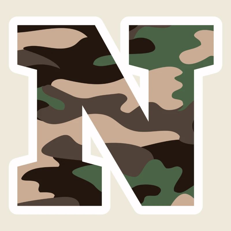Letter N Military Camouflage - Gift Idea