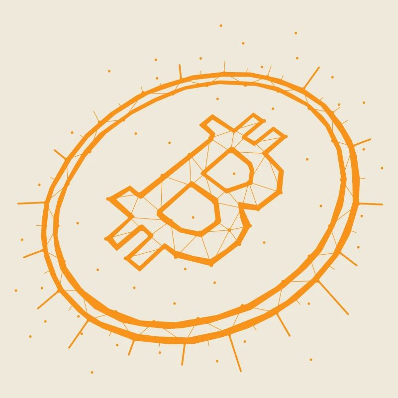 Bitcoin Graphic Logo Geometric Orange