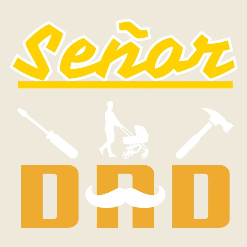 Señor Dad Moustache blanche