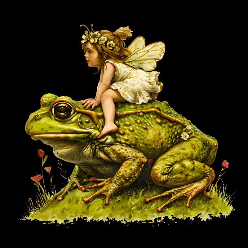 Grenouille chevauchée féerique