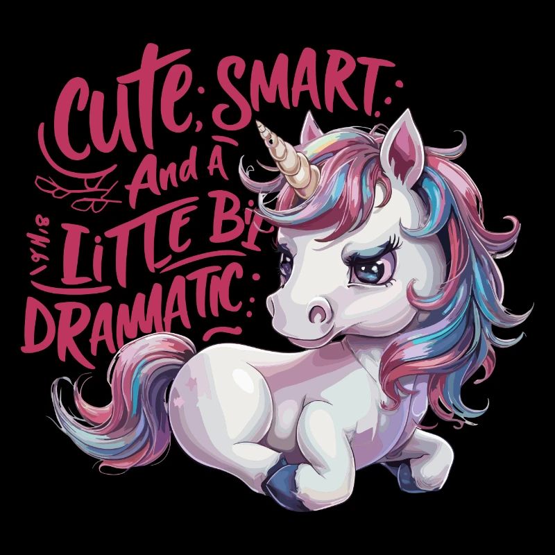 Funny Cute Smart Dramatic Unicorn Einhorn