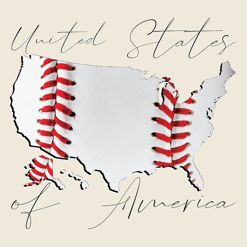 USA | echter Baseball | Landkarte Script