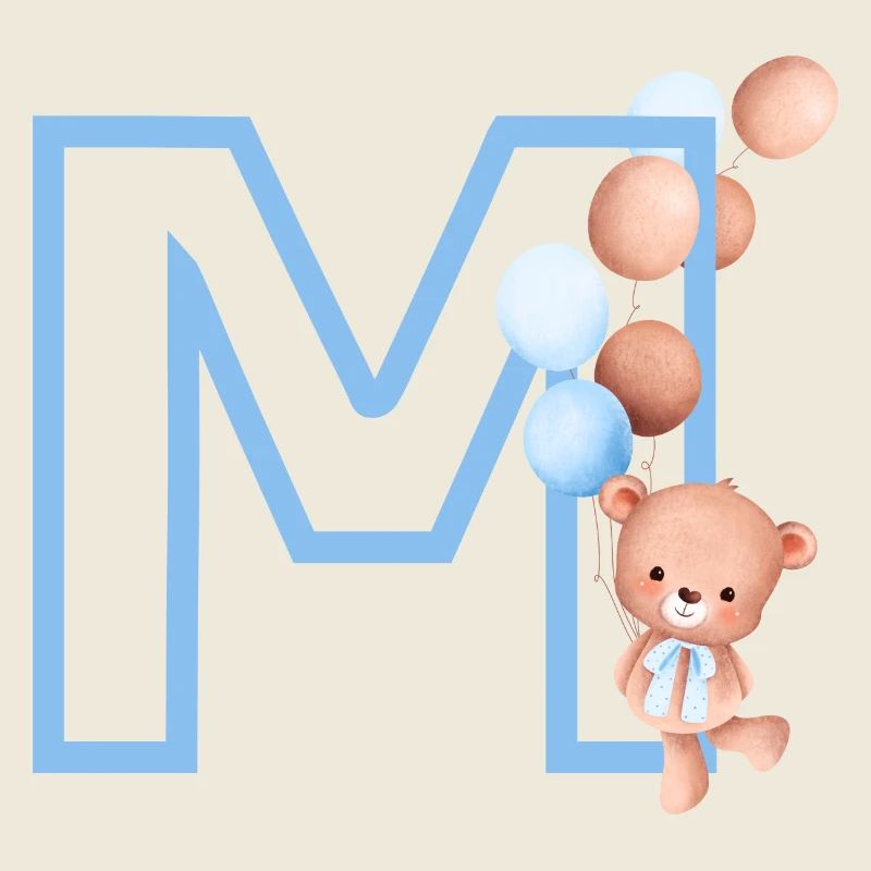 Buchstabe M Blauer Bär