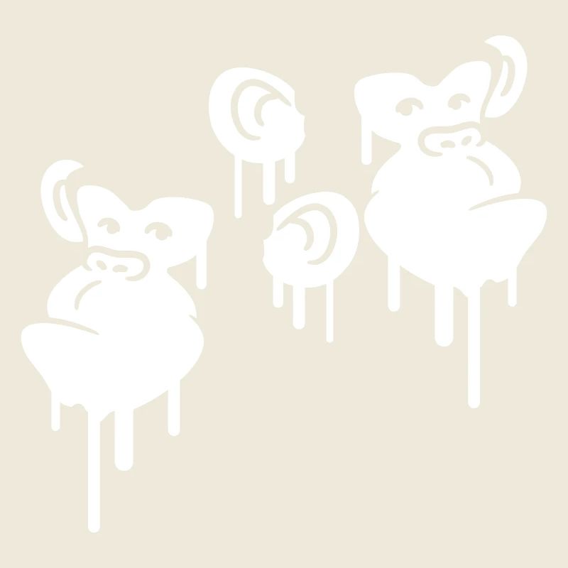 Graffiti Drop Monkey Heads Spray Faces Team