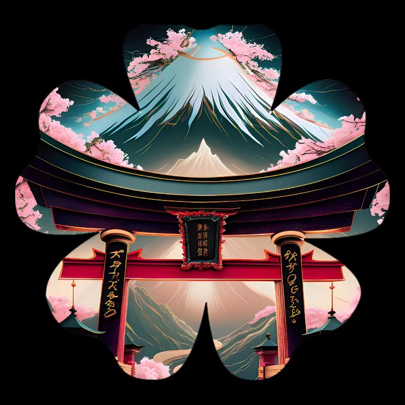 Blume des Berges Fuji mit einem Torii-Tor