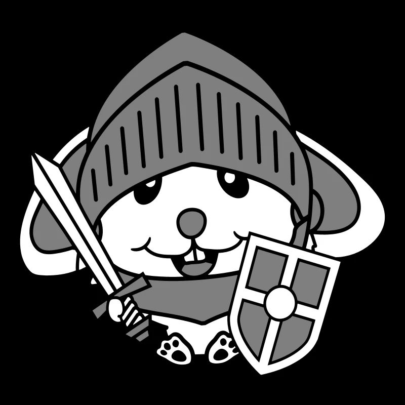 Lapin Chevalier Épée Bouclier Armure Casque Château Héros