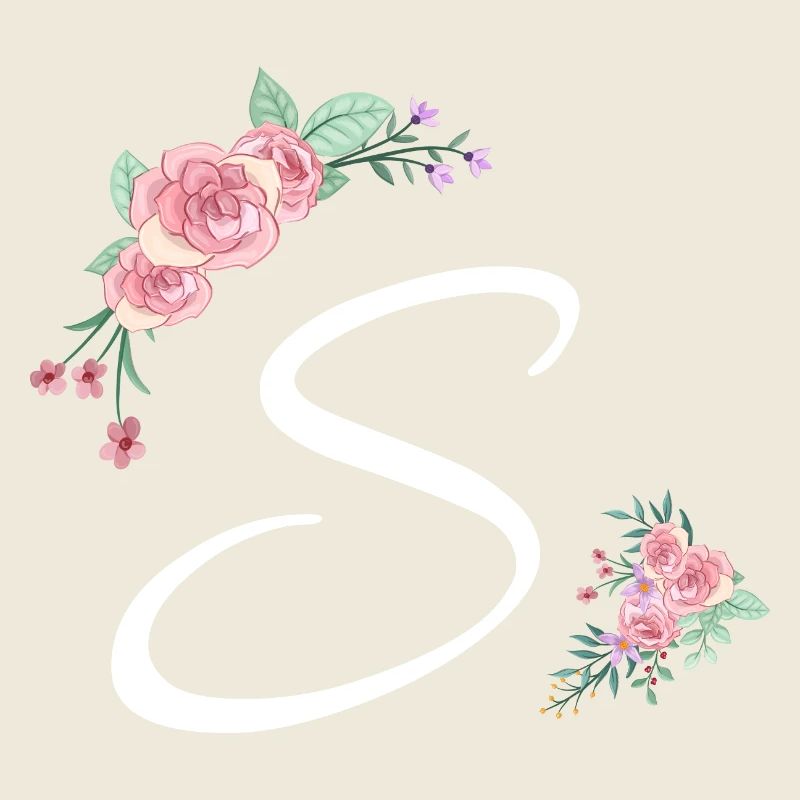 Letter s fleurs