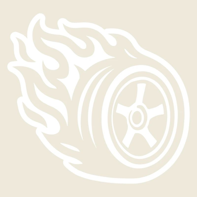 Burning car tire